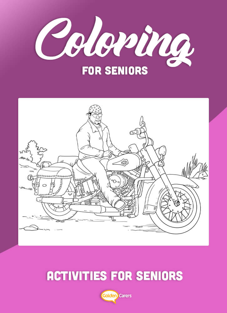 A Man On Motorcycle coloring activity to enjoy! 